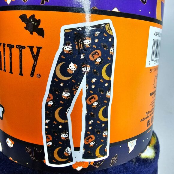 Hello Kitty Halloween Sleep Pants Comfy Fleece NWT Women's Size M - Blue - Picture 1 of 6